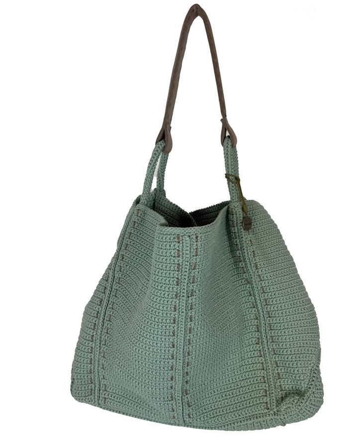 Mint Green Crochet Tote Bag