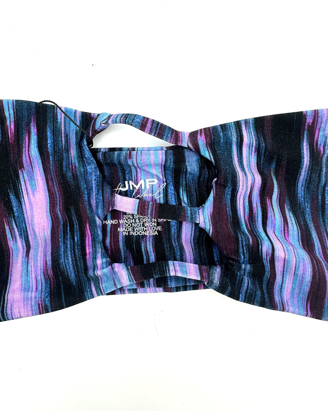 Blue And Purple Strapless Bandeau Bikini Top - Extra Small