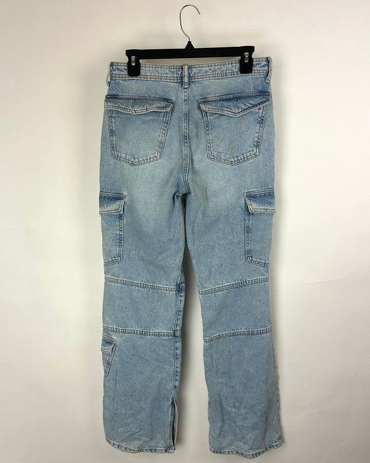 Zara Light Blue Cargo Jeans - Size 4