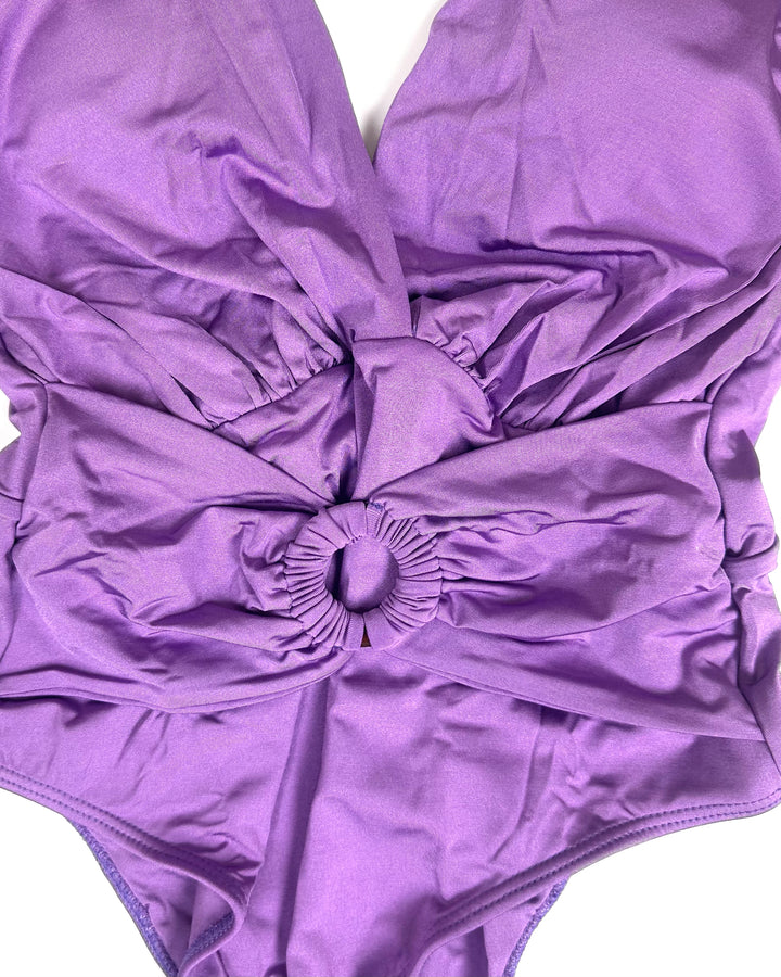 Cheeky Bright Lavender Ring One Piece Swimsuit - Size 2/4