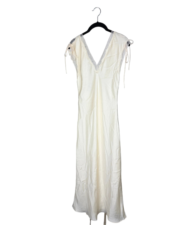 Cream Lace Trim Dress - Size 2/4