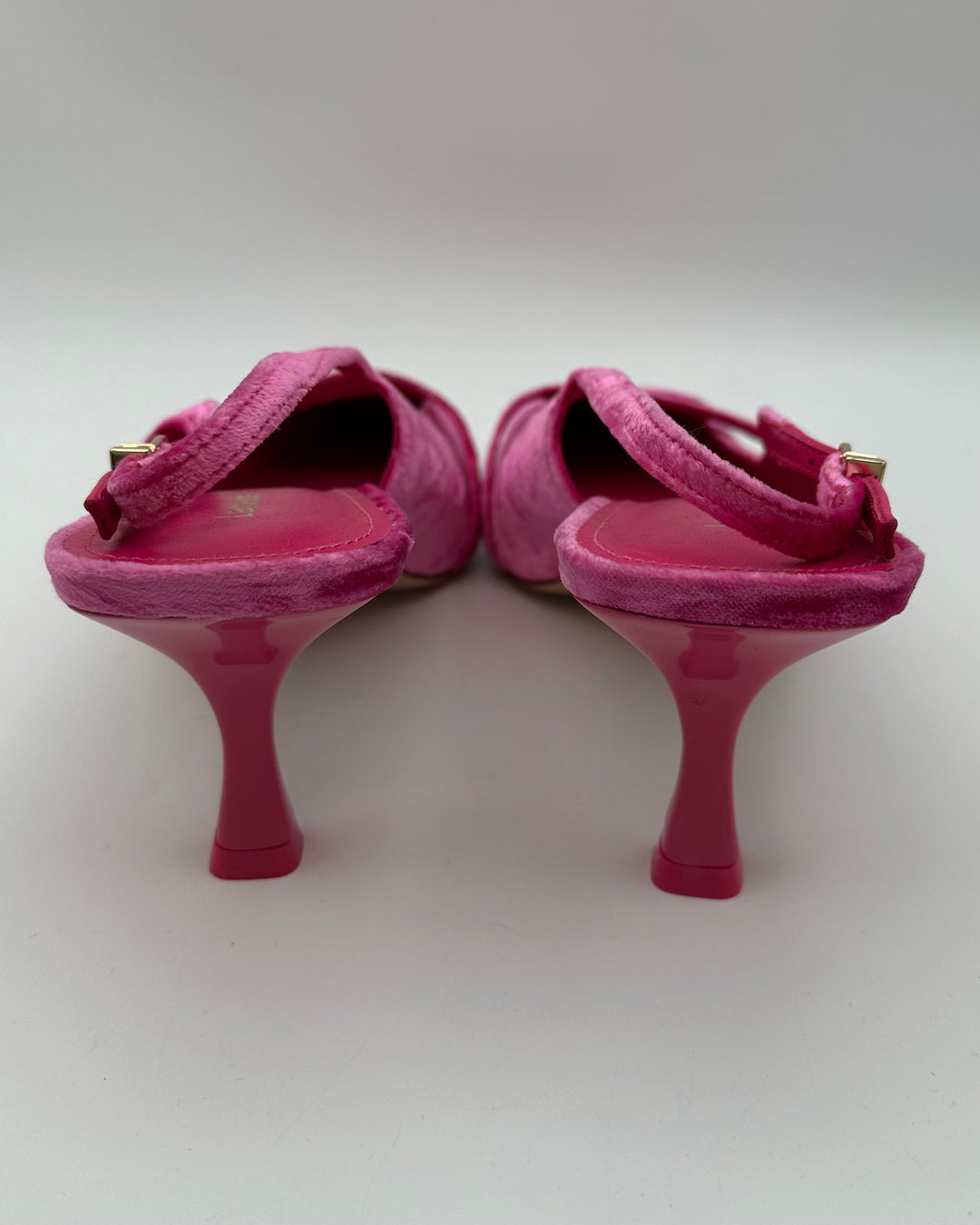 Pink Velvet Kitten Heels - Size 11