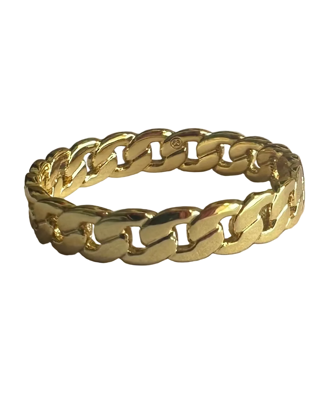 Gold Structured Chain Ring - Size 6.5