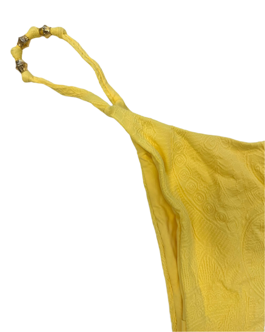 Yellow Embossed Thong Bikini Bottom - S, M, L, XL, XXL