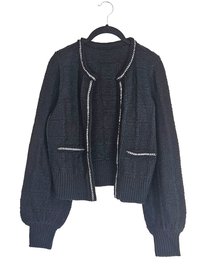 Black Knit Cardigan - Size 0/2