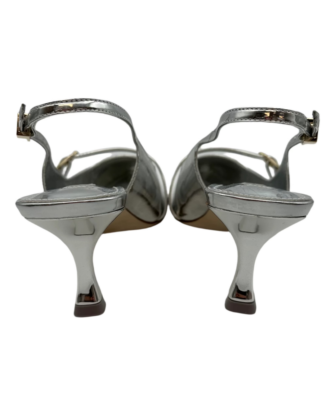 Silver Patent Leather Kitten Heel - Size 6, 8.5 and 9