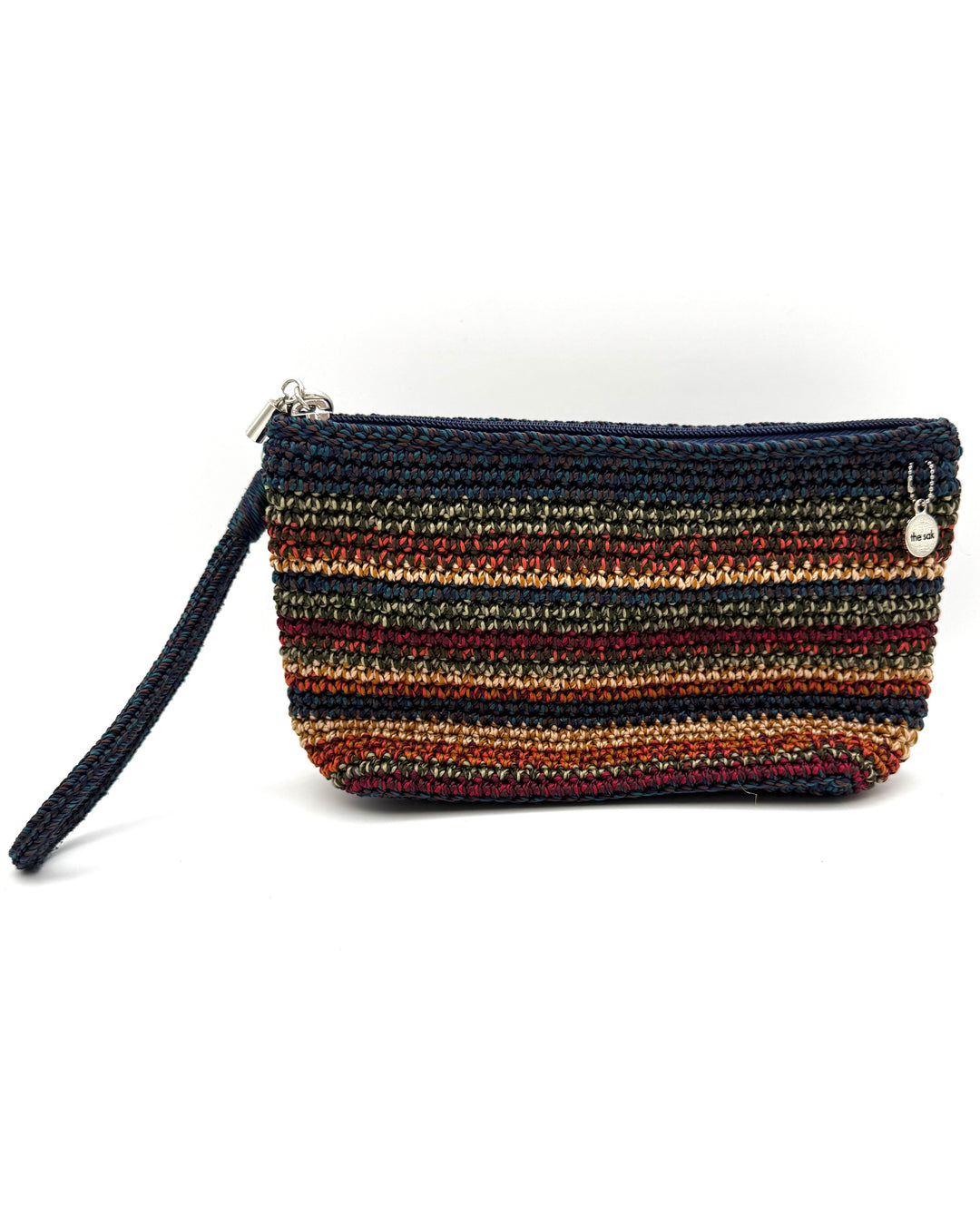 Multi-Color Striped Crochet Wristlet