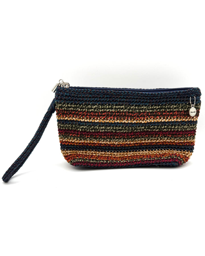 Multi-Color Striped Crochet Wristlet