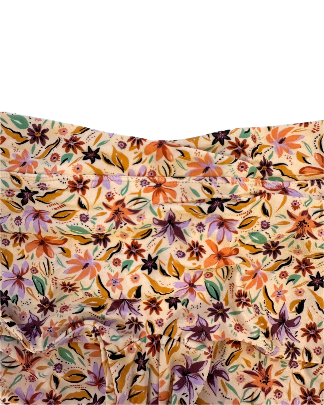 Light Orange Floral Swim Shorts - S and M