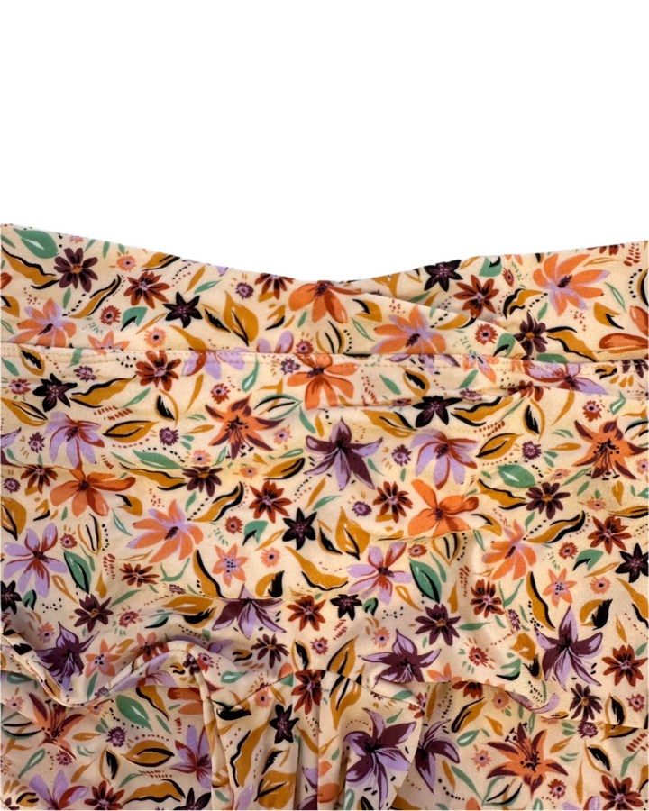 Light Orange Floral Swim Shorts - S and M