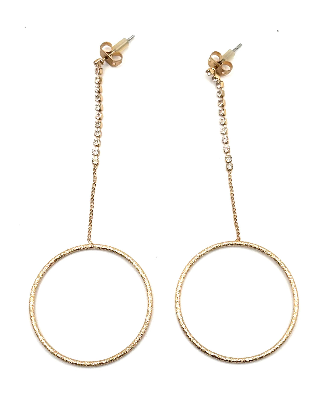 Gold Studded Dangling Hoop Earring