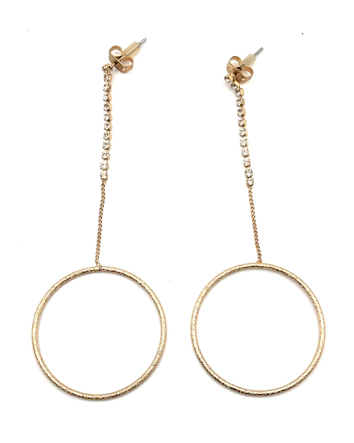 Gold Studded Dangling Hoop Earring