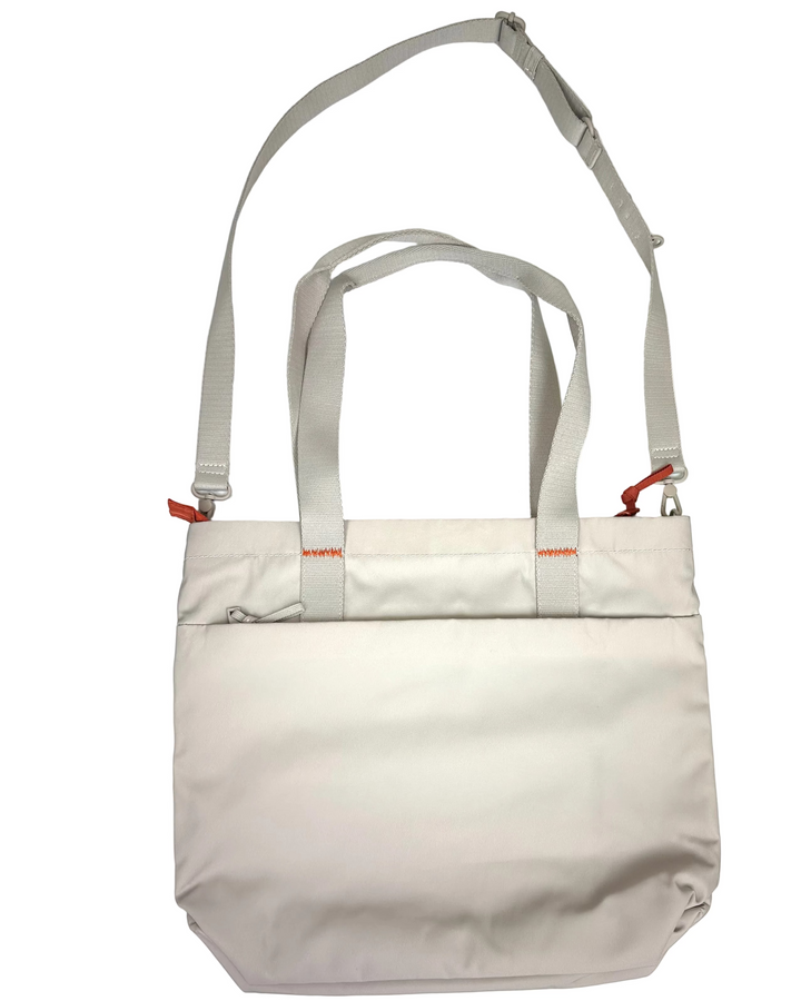 Beige and Orange Shopper Tote Bag