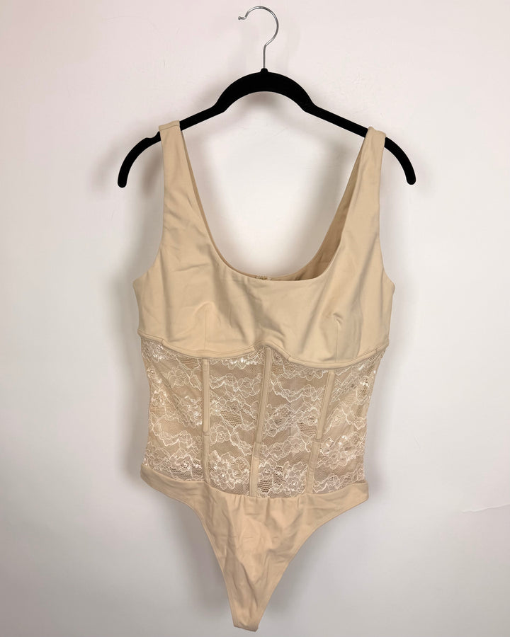 Champagne Lace Bodysuit - XXS, M and L