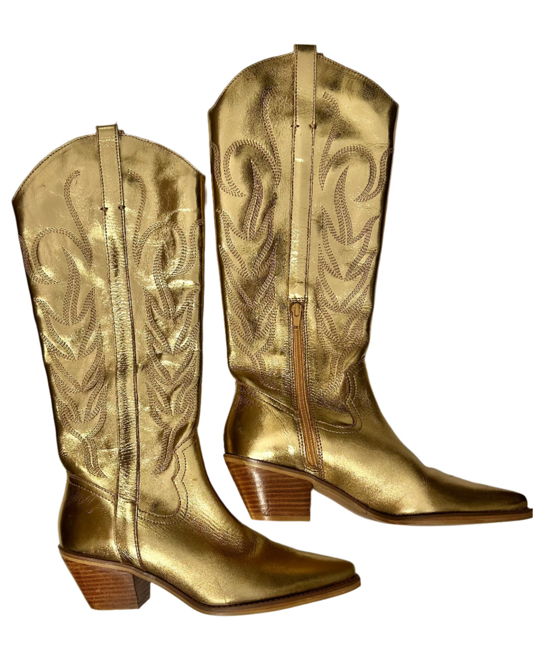 Coconuts by Matisse Gold Cowboy Boots - Size 7.5