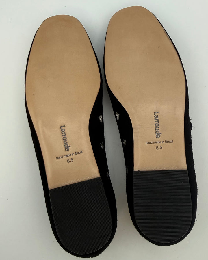 Black & Silver Printed Ballet Flat - Size 6.5
