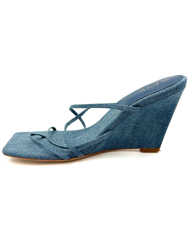 RAYE Denim Wedge Sandals - Size 7
