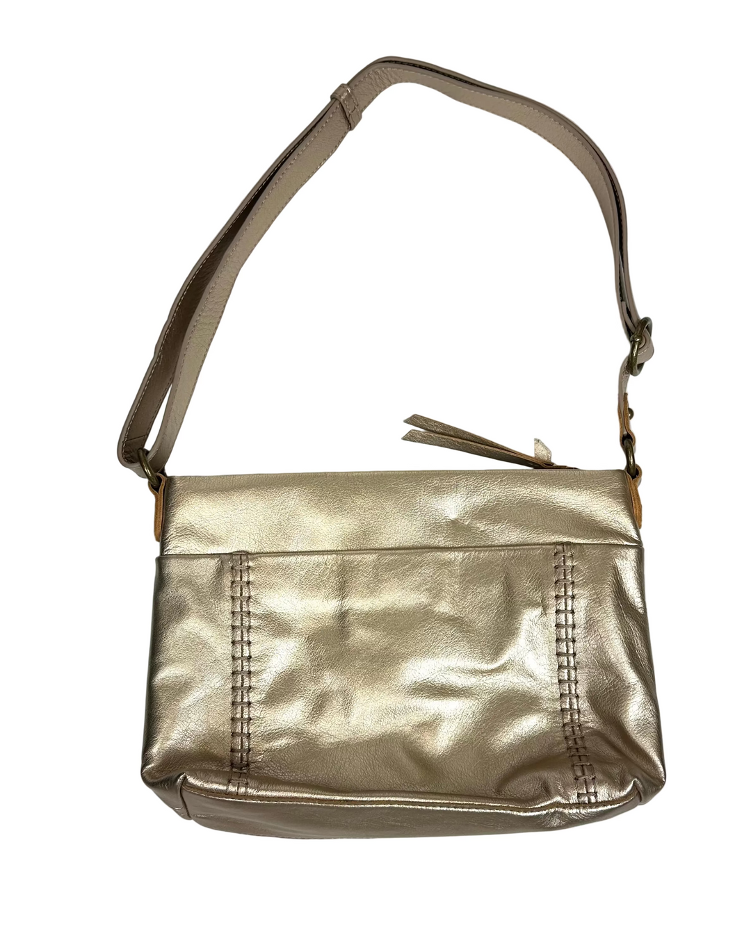 Gold Metallic Leather Shoulder Bag