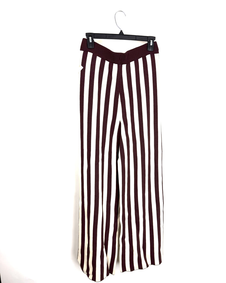 Maroon/White Striped Pants - Size 4/6