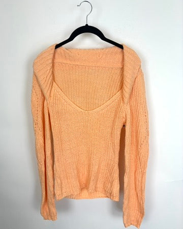 Neon Orange Long Sleeve Sweater - Size 2/4