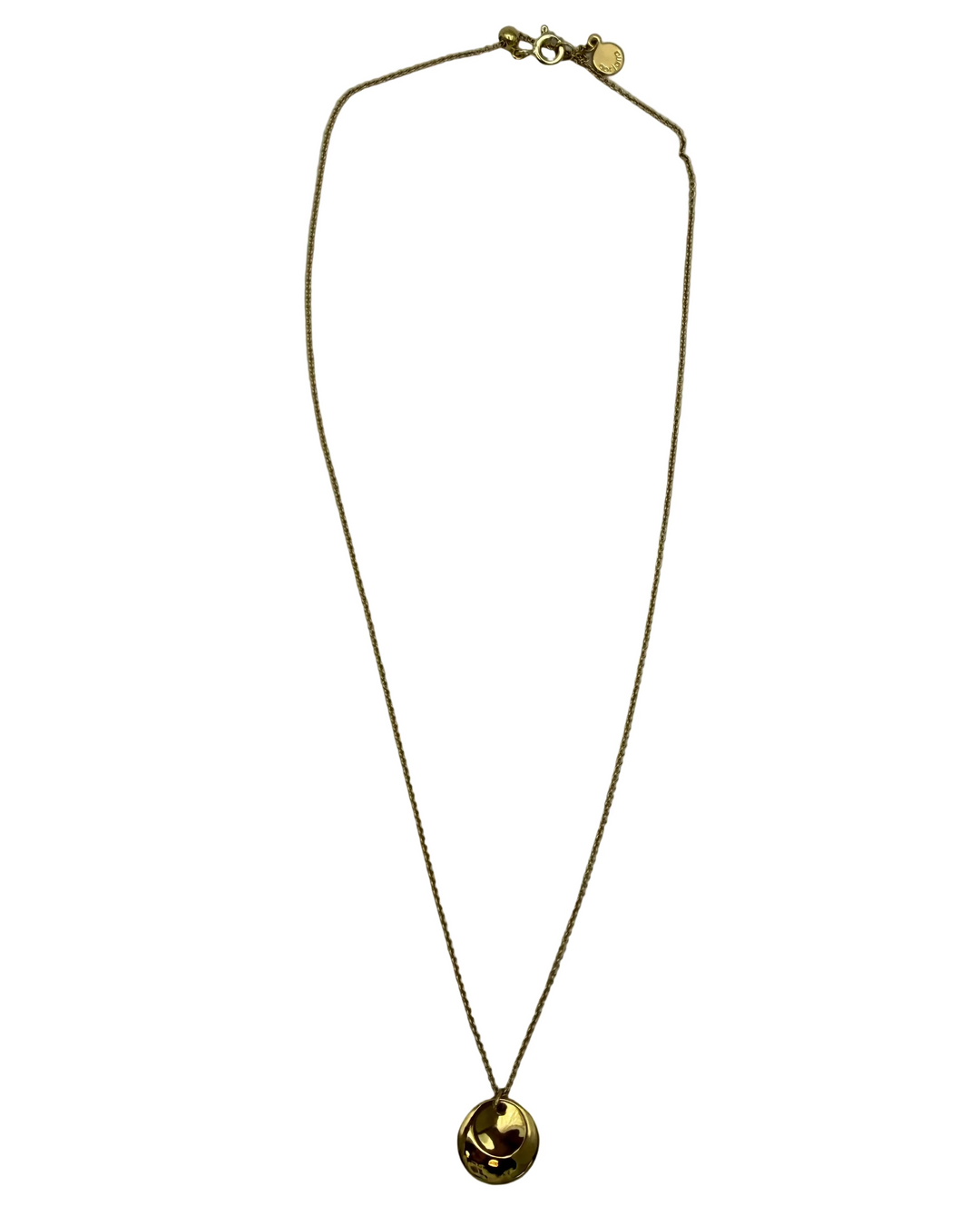 Dainty Gold Necklace With Round Gold Accent