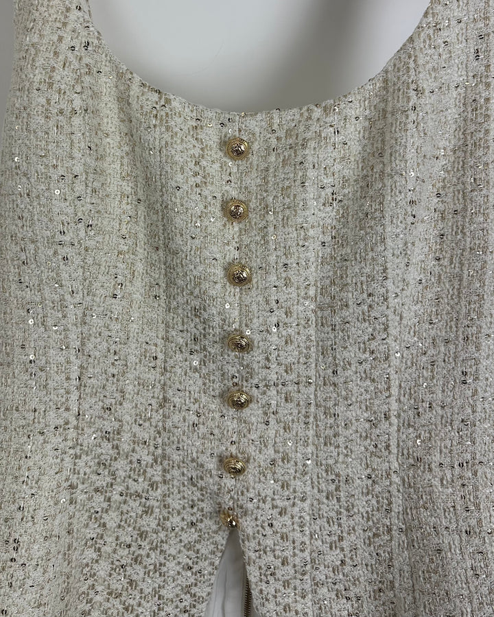 Cream Tweed Top - Size 10