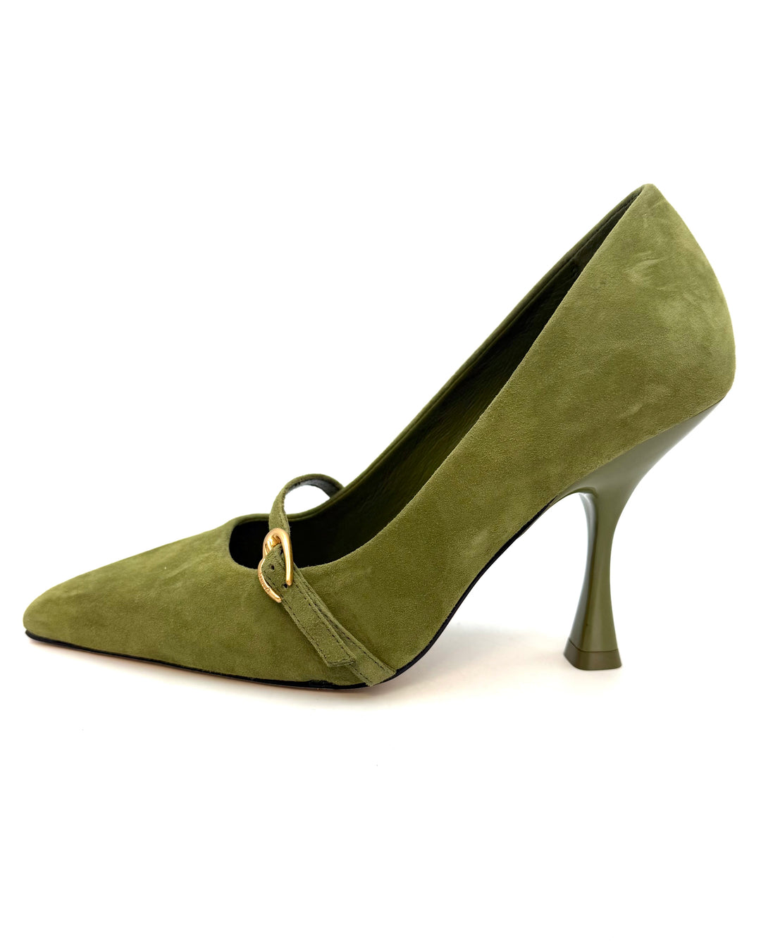 Olive Green Suede Heel - Size 6.5