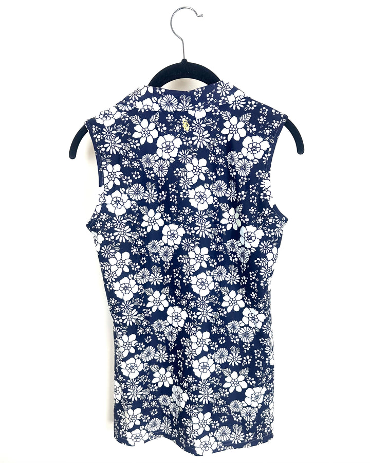 Navy Floral Activewear Top - Size 2/4 and 4/6