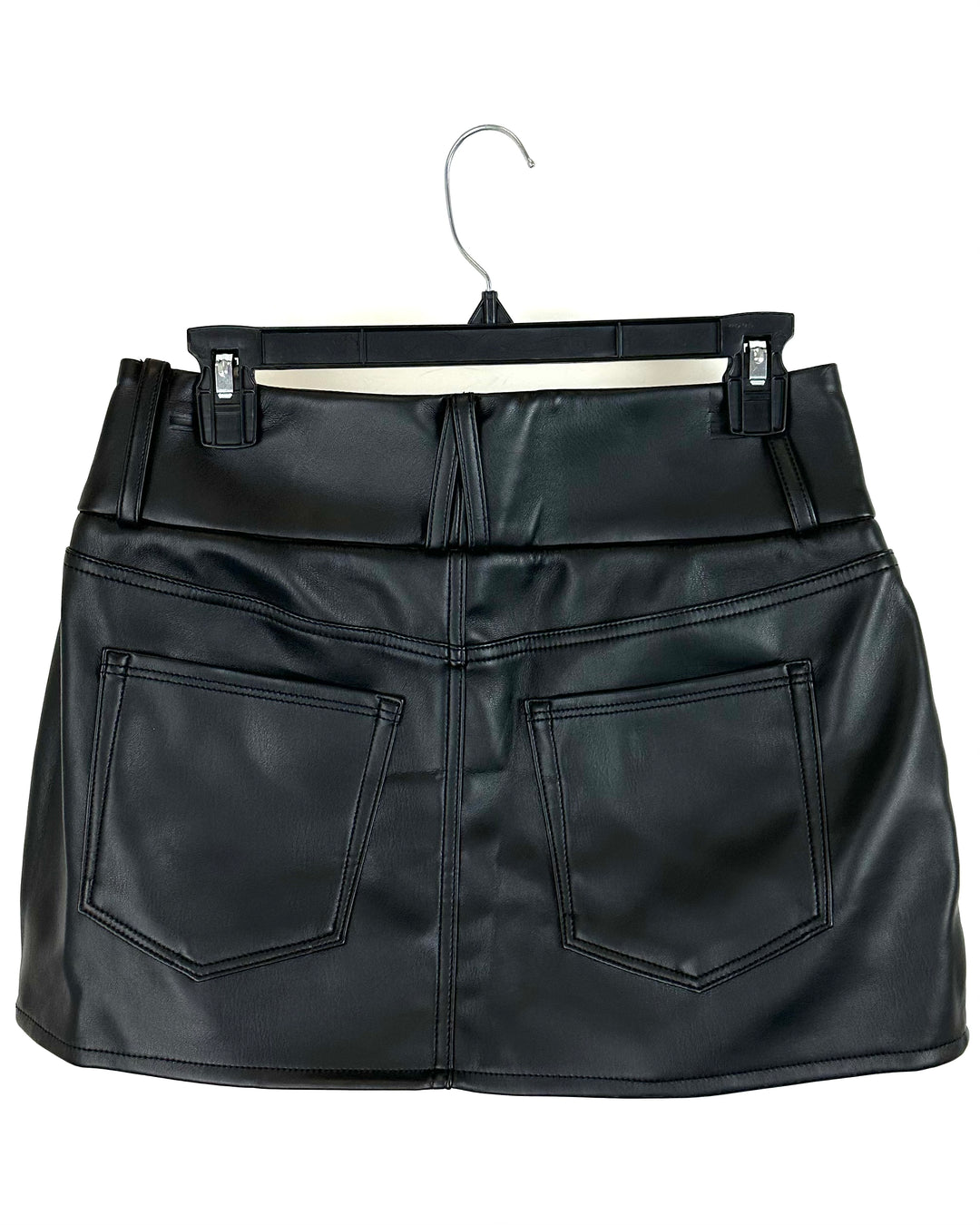 Good American Black Faux Leather Skirt - Size 4