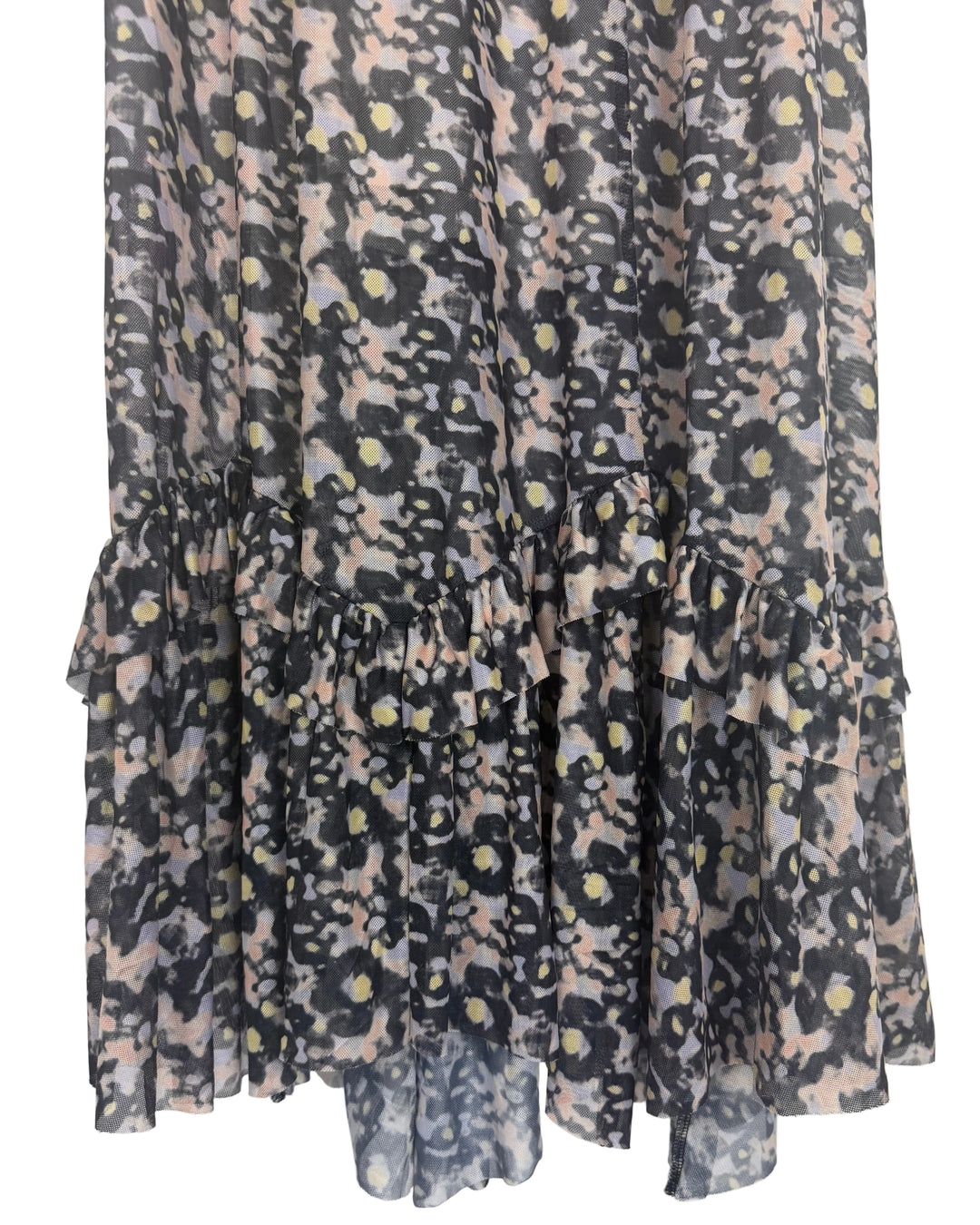 Black Abstract Print Long Skirt - Size 0/2