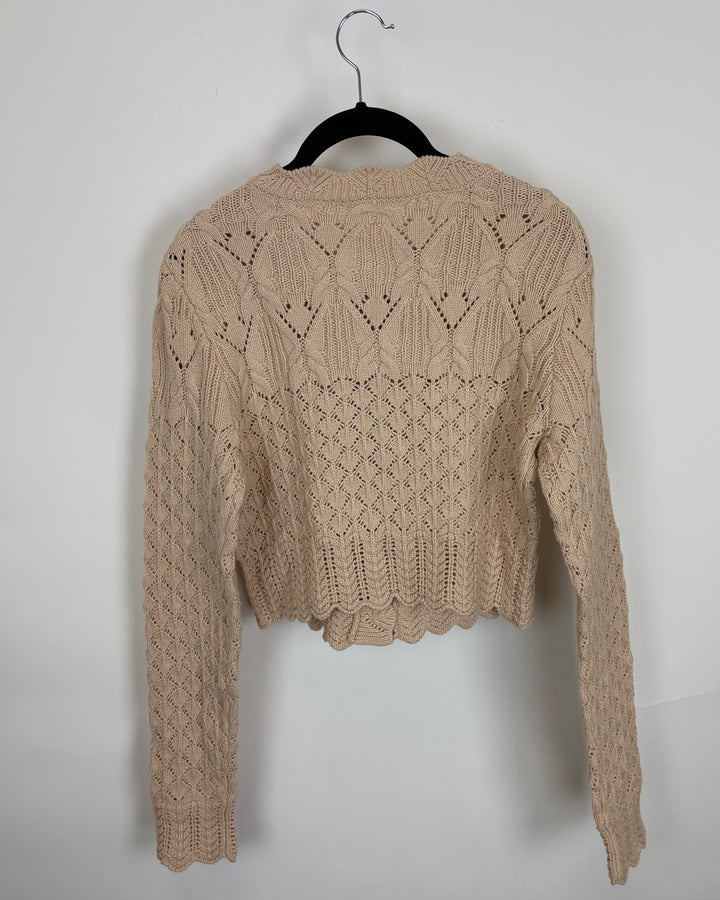 Tan Crochet Sweater - Size 0/2