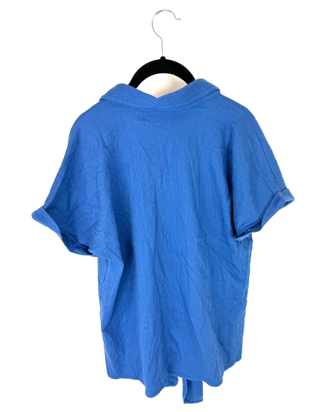 Blue Button Down Tie Top - Size 6/8