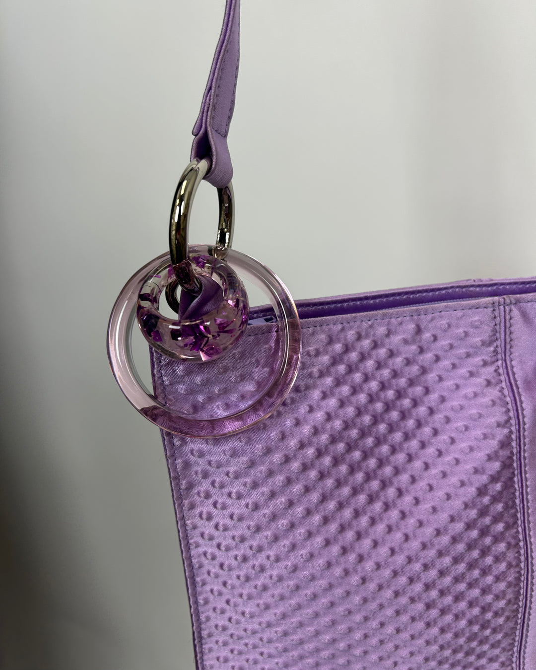 Lavender Purple Satin Ring Shoulder Bag