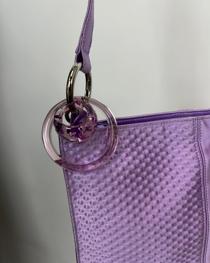 Lavender Purple Satin Ring Shoulder Bag
