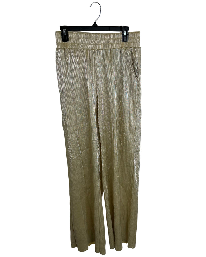 Shimmery Gold Wide Leg Pants - Size 2/4