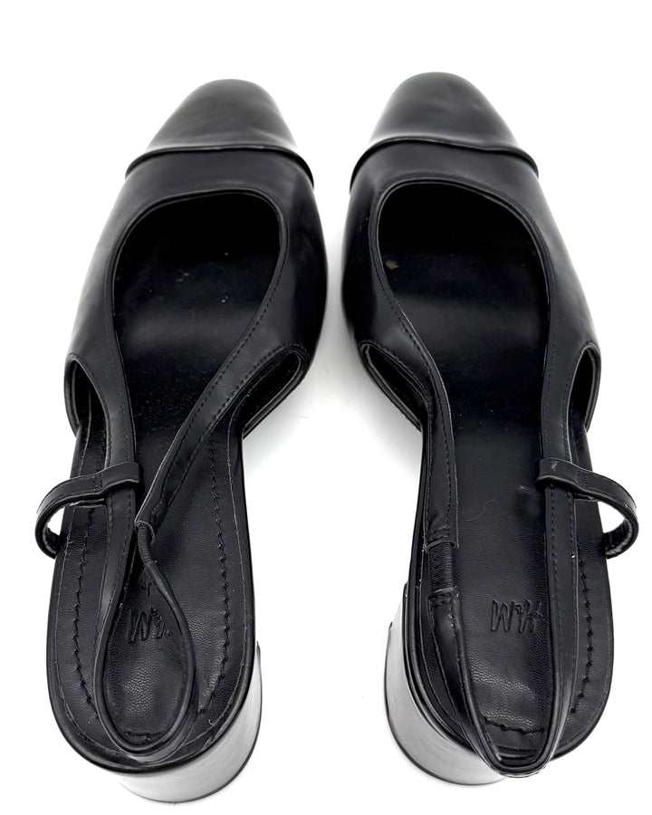 H&M Black Block Heel Shoe - Size 8