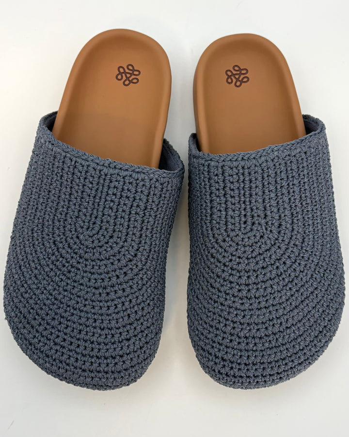 KIDS Dusty Blue Crochet Clogs - Size 4Y