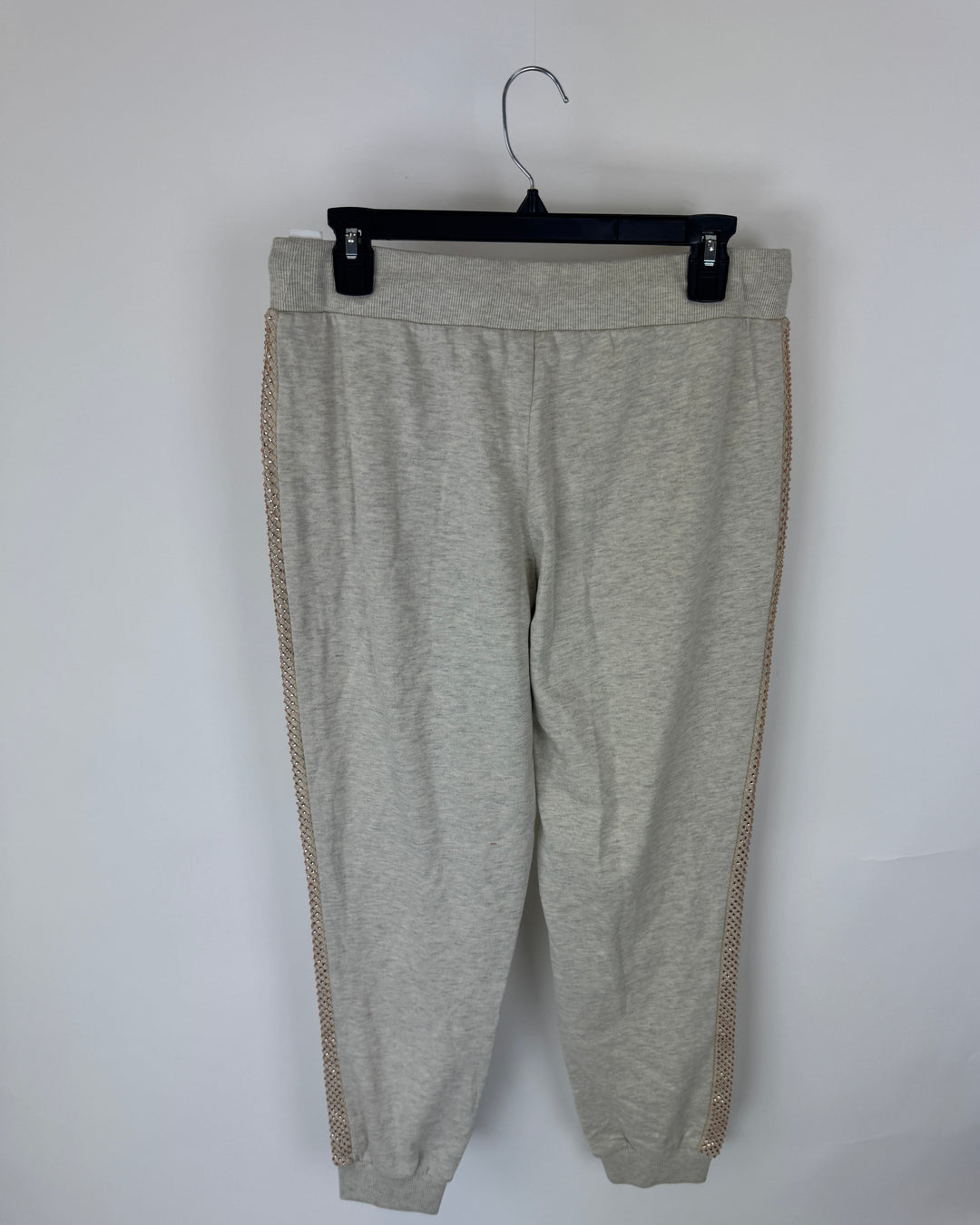 Fishnet and Rhinestone Detailed Gray Sweatpants - Size 6/8