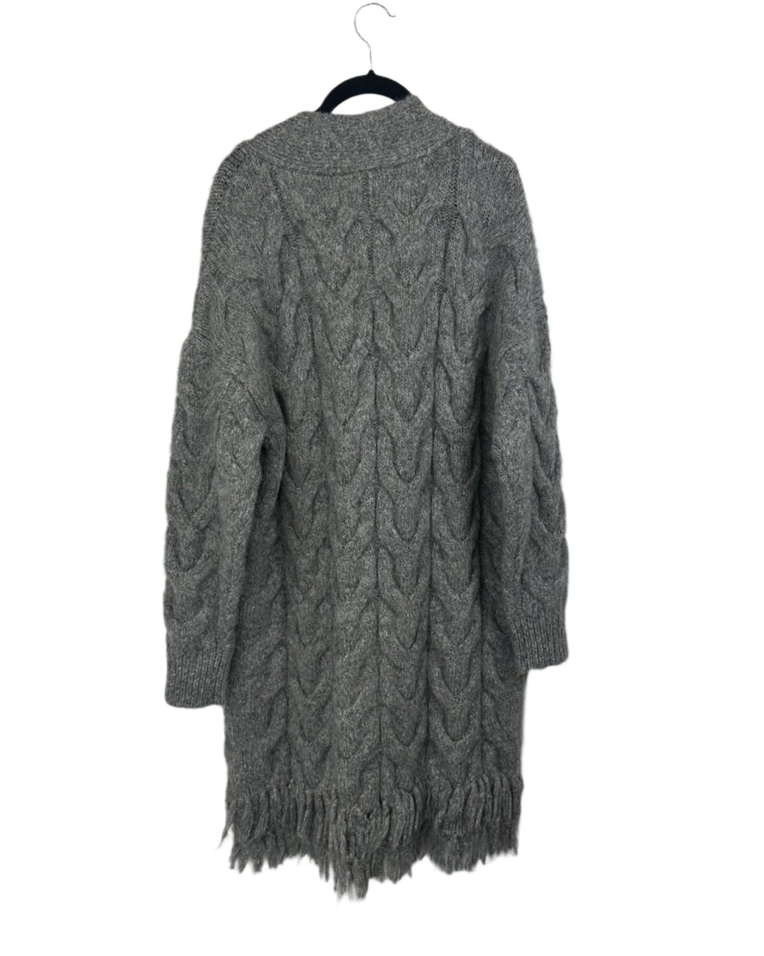 Grey Cable Knit Cardigan- Medium