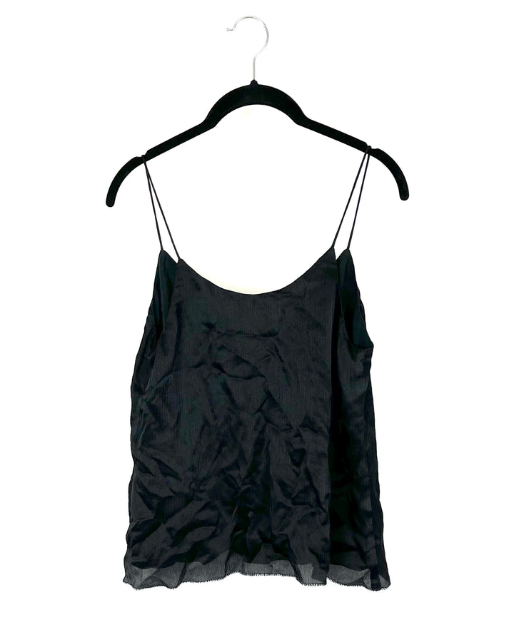 Textured Black Butterfly Opening Tank - Size 2-4
