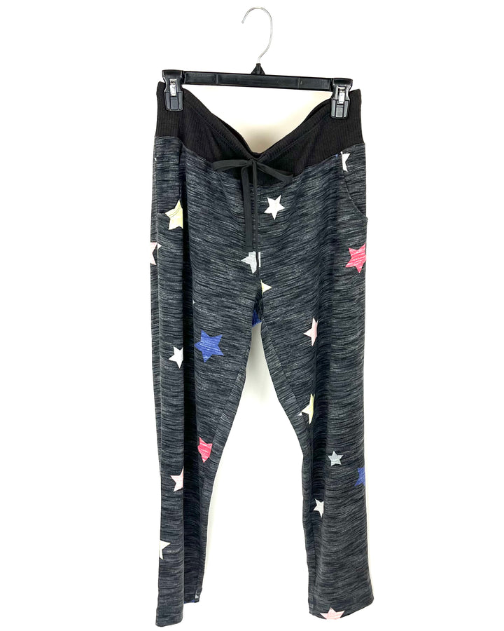 Heather Gray Pajama Pants With Stars - Size 8/10