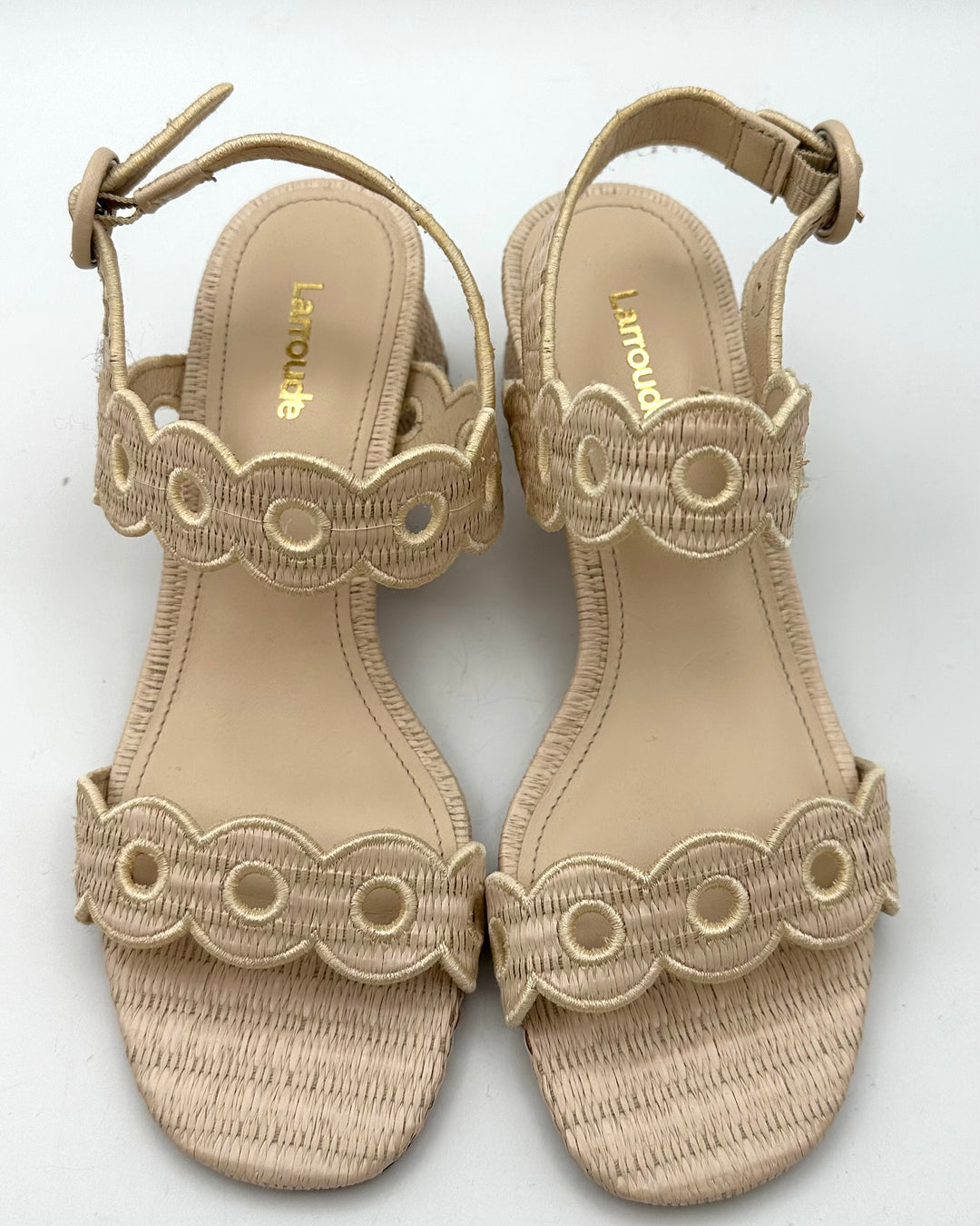Raffia Buckle Sandals - Size 6.5