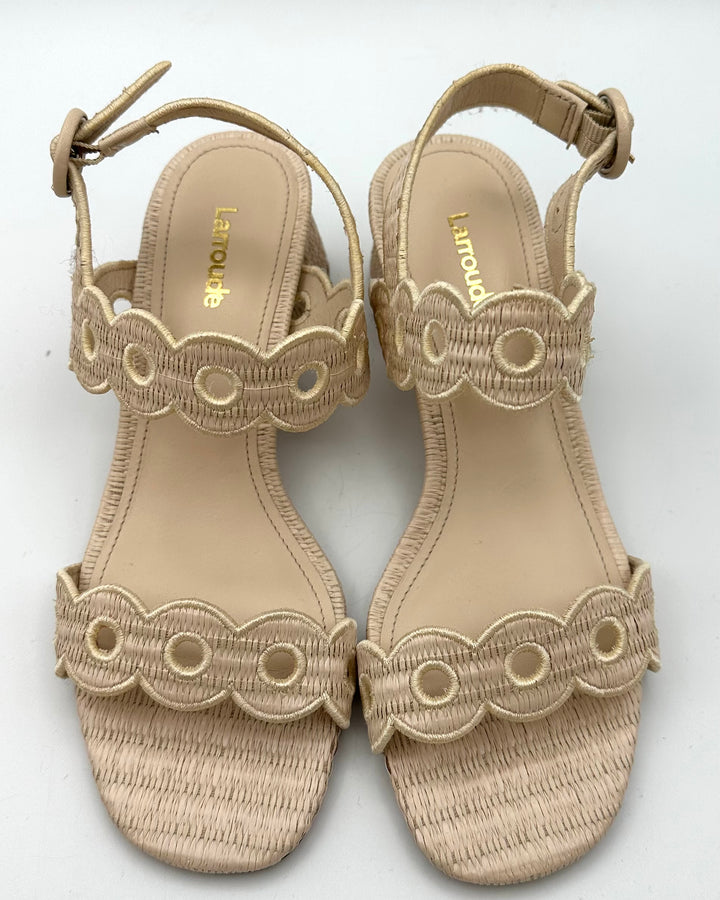 Raffia Buckle Sandals - Size 6.5