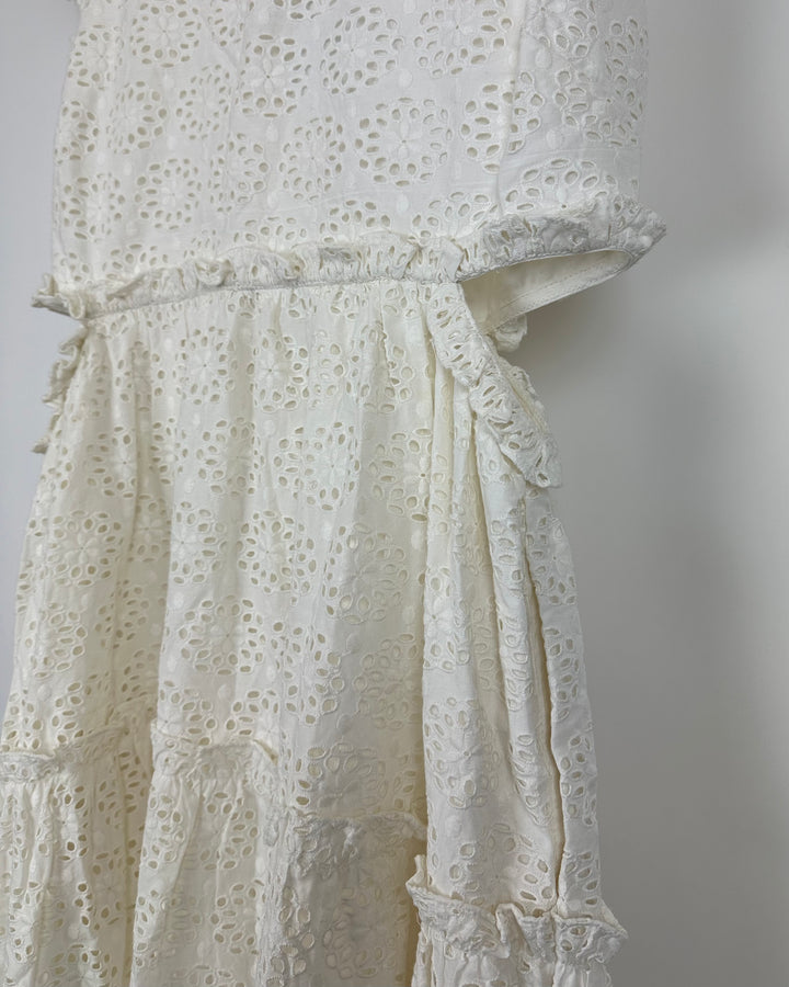 White Eyelet Cutout Dress -Small and Medium