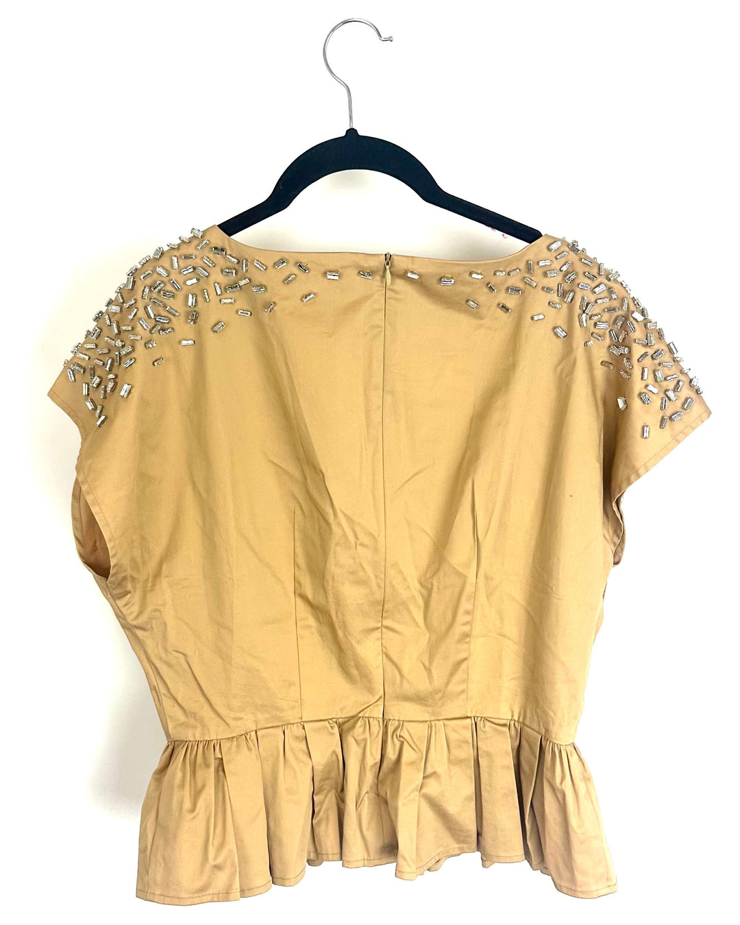 Tan Rhinestone Top - Size 2/4