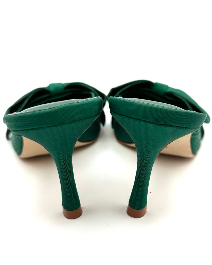 Emerald Green Bow Heels - Size 9