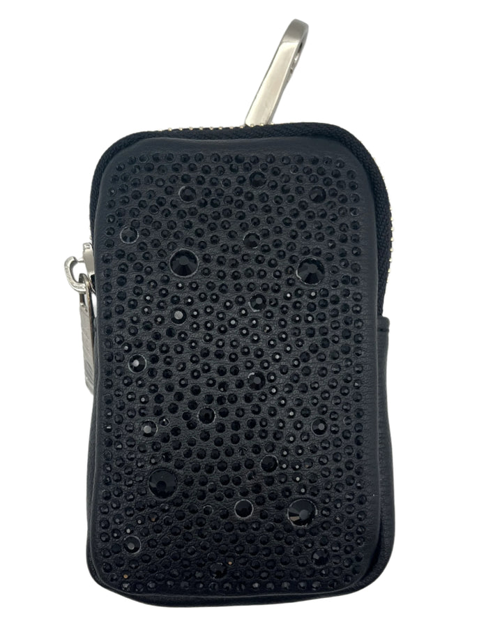 Black Crossbody Bag With Rhinestoned Coin Purse