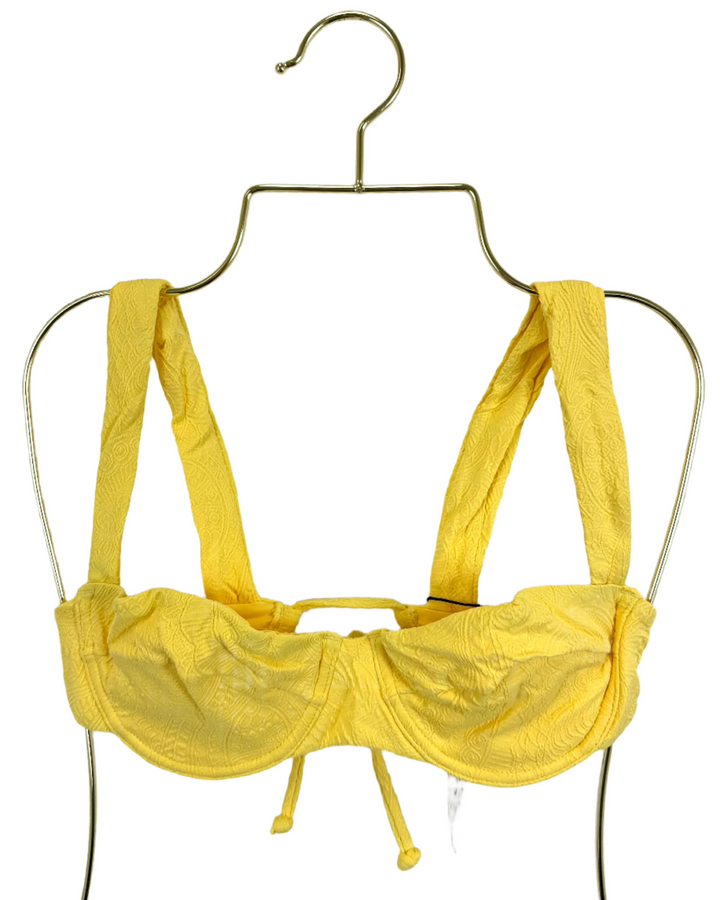 Yellow Embossed Underwire Bikini Top - XL and XXL