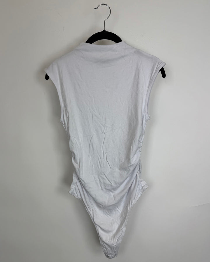 White High Neckline Bodysuit Top - Size 4/6