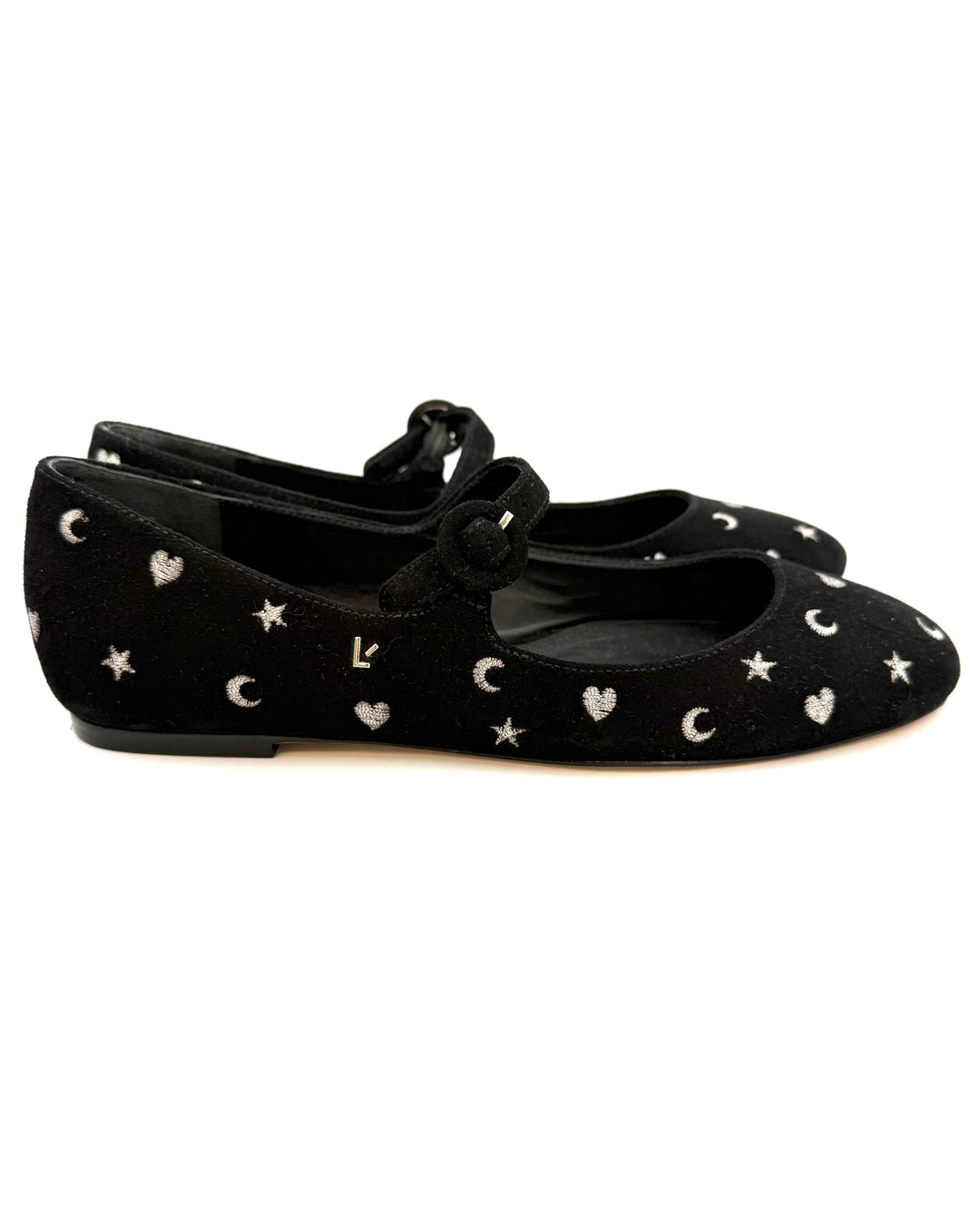 Black & Silver Printed Ballet Flat - Size 6.5